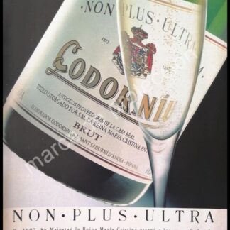 CARTEL ANTIGUO ORIGINAL DE VINOS CORDONIU. NON PLUS ULTRA 1980s