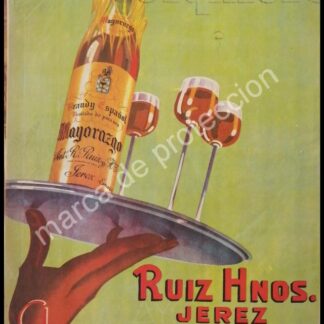 CARTEL ANTIGUO ORIGINAL DE BRANDY RUIZ HERMANOS 1955 MUY RARO