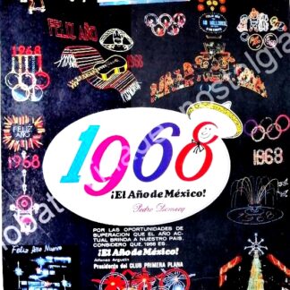 CARTEL ANTIGUO ORIGINAL DE VINOS PEDRO DOMEQC 1968 AÑO NUEVO