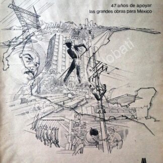 CARTEL ANTIGUO ORIGINAL DE BANCO BANOBRAS 1980 PUBLICIDAD ARTISTICA /140