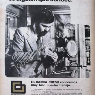 CARTEL ANTIGUO ORIGINAL DE BANCO BANCA CREMI S.A 1978 /129