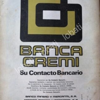 CARTEL ANTIGUO ORIGINAL DE BANCO BANCA CREMI S.A 1977 /128