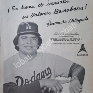 CARTEL ANTIGUO ORIGINAL DE FERNANDO VALENZUELA Y EL BANCO BANOBRAS 1982 /139 /FEP