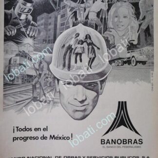 CARTEL ANTIGUO ORIGINAL DE AFICHE DEL BANCO BANOBRAS 1981 / PUBLICIDAD ARTISTICA 137
