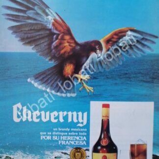 CARTEL ANTIGUO ORIGINAL DE VINOS. BRANDY CHEVERNY 1970s /525 25X17 CMS