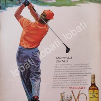 CARTEL ANTIGUO ORIGINAL DE VINOS. WHISKY SEAGRAMS V.O. 1960s /519