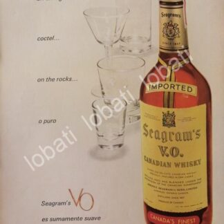 CARTEL ANTIGUO ORIGINAL DE VINOS. WHISKY SEAGRAMS V.O. 1960s /518