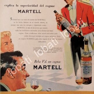 CARTEL ANTIGUO ORIGINAL DE COGNAC MARTELL 1957 /503