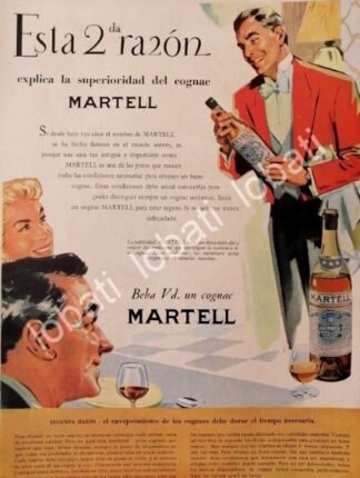 CARTEL ANTIGUO ORIGINAL DE COGNAC MARTELL 1957 /503