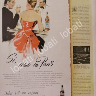 CARTEL ANTIGUO ORIGINAL DE COGNAC MARTELL 1957 /504