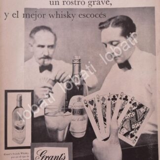 CARTEL ANTIGUO ORIGINAL DE VINOS. WHISKY GRANTS 1959 /595