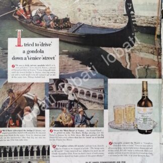 CARTEL ANTIGUO ORIGINAL DE WHISKY CANADIAN CLUB Y CANAL DE VENECIA 1948 /498