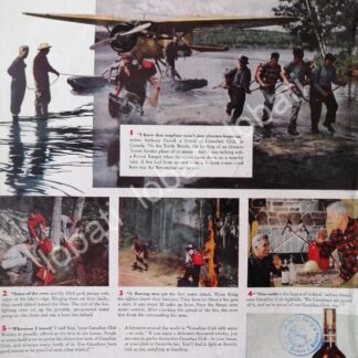 CARTEL ANTIGUO ORIGINAL DE WHISKY CANADIAN CLUB Y ANTHONY FASSEL 1948 /497