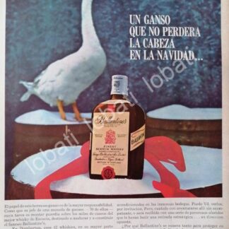 CARTEL ANTIGUO ORIGINAL DE VINOS WHISKY BALLANTINES 1960s /490