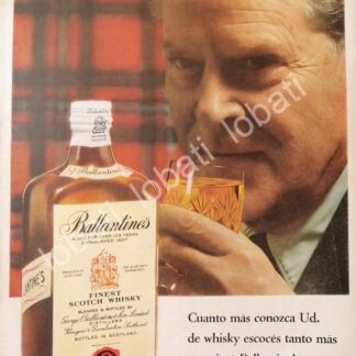 CARTEL ANTIGUO ORIGINAL DE VINOS WHISKY BALLANTINES 1960s /489