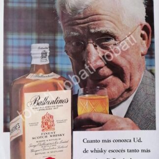 CARTEL ANTIGUO ORIGINAL DE VINOS WHISKY BALLANTINES 1960s /488