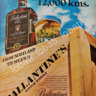 CARTEL ANTIGUO ORIGINAL DE VINOS WHISKY BALLANTINES 1970s /486