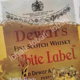 CARTEL ANTIGUO ORIGINAL DE VINOS. WHISKY DEWARS 1980s /593