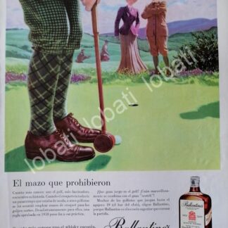 CARTEL ANTIGUO ORIGINAL DE VINOS WHISKY BALLANTINES 1950s /479