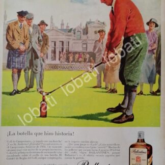 CARTEL ANTIGUO ORIGINAL DE VINOS WHISKY BALLANTINES 1950s /478