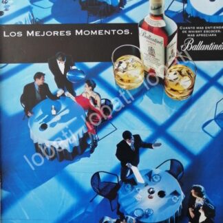 CARTEL ANTIGUO ORIGINAL DE VINOS WHISKY BALLANTINES 1980s /476