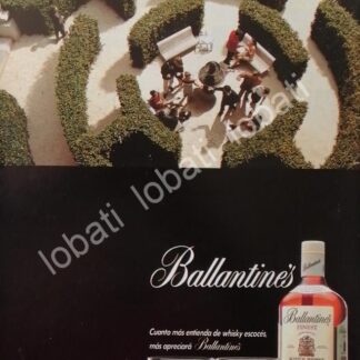 CARTEL ANTIGUO ORIGINAL DE VINOS WHISKY BALLANTINES 1980s /475