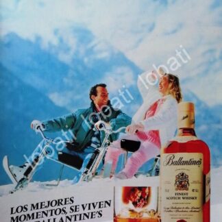 CARTEL ANTIGUO ORIGINAL DE VINOS WHISKY BALLANTINES 1980s /474