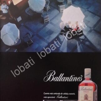 CARTEL ANTIGUO ORIGINAL DE VINOS WHISKY BALLANTINES 1980s /473