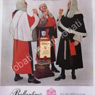 CARTEL ANTIGUO ORIGINAL DE VINOS WHISKY BALLANTINES 1950s /468