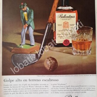 CARTEL ANTIGUO ORIGINAL DE VINOS WHISKY BALLANTINES 1950s /468