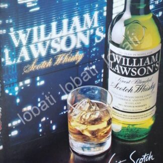 CARTEL ANTIGUO ORIGINAL DE VINOS. WHISKY WILLIAM LAWSONS 1980s /591