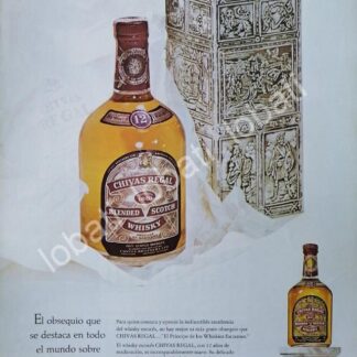 CARTEL ANTIGUO ORIGINAL DE VINOS WHISKY CHIVAS REGAL 1960s /407