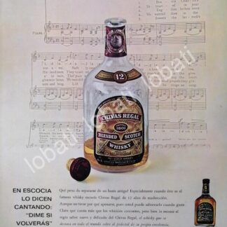 CARTEL ANTIGUO ORIGINAL DE VINOS WHISKY CHIVAS REGAL 1960s /406
