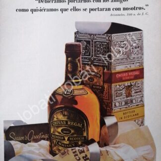 CARTEL ANTIGUO ORIGINAL DE VINOS WHISKY CHIVAS REGAL 1960s /404