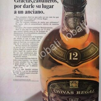 CARTEL ANTIGUO ORIGINAL DE VINOS WHISKY CHIVAS REGAL 1960s /402