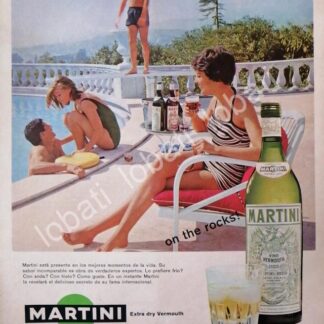 CARTEL ANTIGUO ORIGINAL DE VINOS MARTINI VERMOUTH 1960s /384