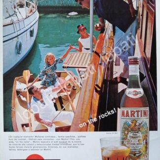 CARTEL ANTIGUO ORIGINAL DE VINOS MARTINI VERMOUTH 1960s /380