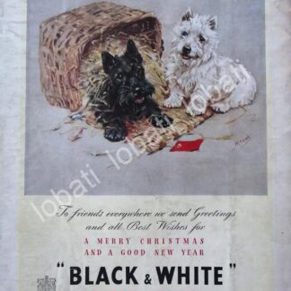 CARTEL ANTIGUO ORIGINAL DE VINOS. WHISKY BLACK & WHITE 1947 /585 MUY RARO
