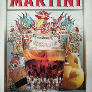 CARTEL ANTIGUO ORIGINAL DE VINOS MARTINI VERMOUTH 1960s /378