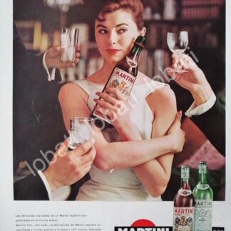 CARTEL ANTIGUO ORIGINAL DE VINOS MARTINI VERMOUTH 1960s /375