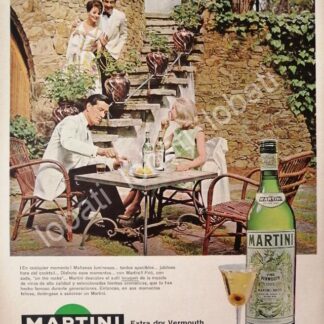 CARTEL ANTIGUO ORIGINAL DE VINOS MARTINI VERMOUTH 1950s /372