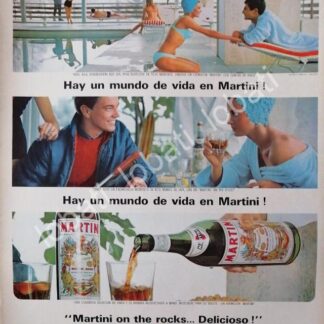 CARTEL ANTIGUO ORIGINAL DE VINOS MARTINI VERMOUTH 1960s /370