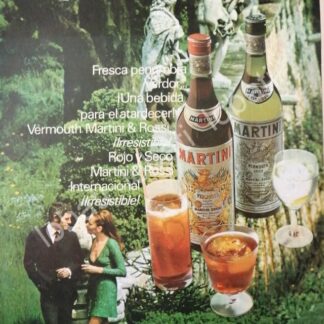 CARTEL ANTIGUO ORIGINAL DE VINOS MARTINI VERMOUTH 1960s /369