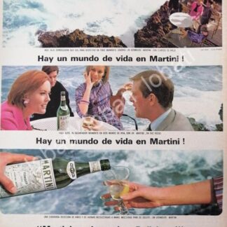 CARTEL ANTIGUO ORIGINAL DE VINOS MARTINI VERMOUTH 1960s /366