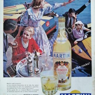CARTEL ANTIGUO ORIGINAL DE VINOS MARTINI VERMOUTH 1960s /365