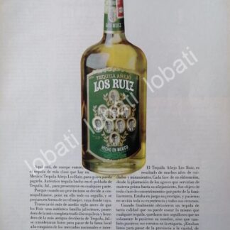 CARTEL ANTIGUO ORIGINAL DE TEQUILA LOS RUIZ 1967 /359 /RARO