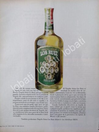 CARTEL ANTIGUO ORIGINAL DE TEQUILA LOS RUIZ 1967 /359 /RARO