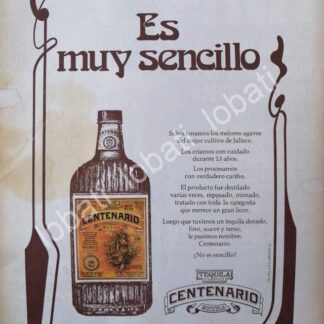 CARTEL ANTIGUO ORIGINAL DE TEQUILA CUERVO CENTENARIO 1977 /357 /RARO