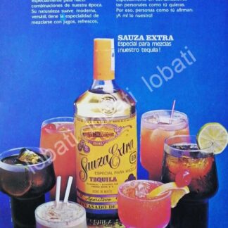 CARTEL ANTIGUO ORIGINAL DE TEQUILA SAUZA EXTRA 1977s /351