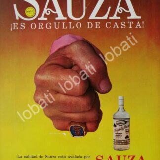 CARTEL ANTIGUO ORIGINAL DE TEQUILA SAUZA 100 ANIVERSARIO /V347